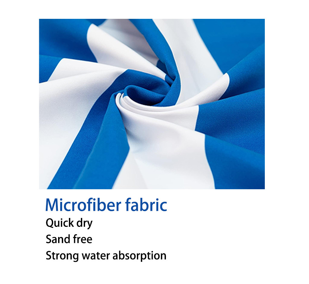 Summer Quick Dry Anti Sand Microfiber Striped Beach Towel With Bag