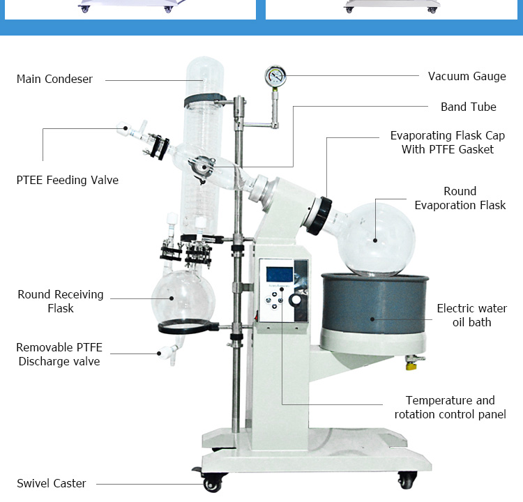 PID temperature control LCD control 5l Rotary Evaporator