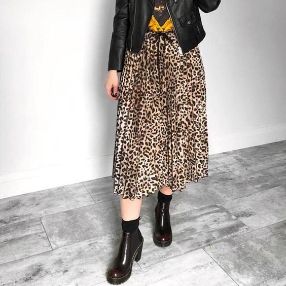 Leopard Pleated Printed Woven Fabrics 150cm