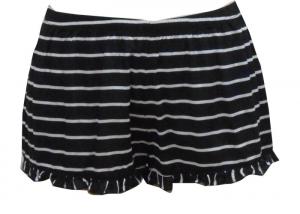 Buy cheap Flounce Bottom Black And White Horizontal Striped Shorts , Women
