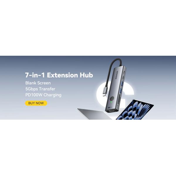 ESSAGER ES-HB03 Series 7 in 1 USB-C USB-A SD TF Port 3.0 Best USB Port Hub