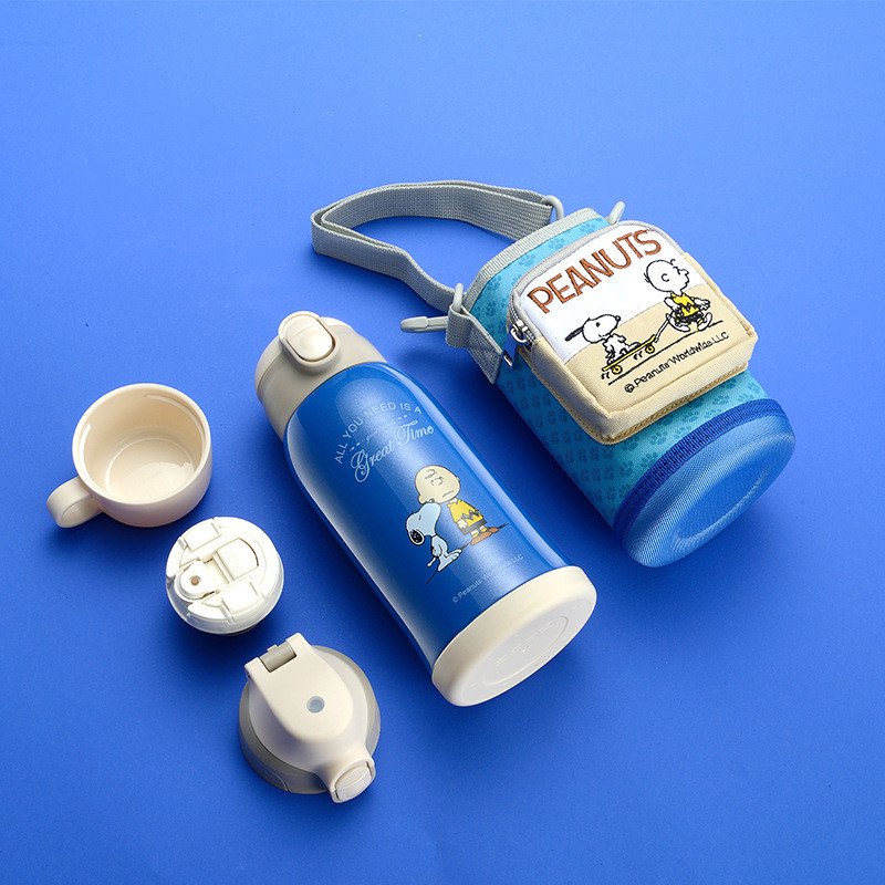 600ml Double Walled Kids Stainless Steel Water Bottle With Straw