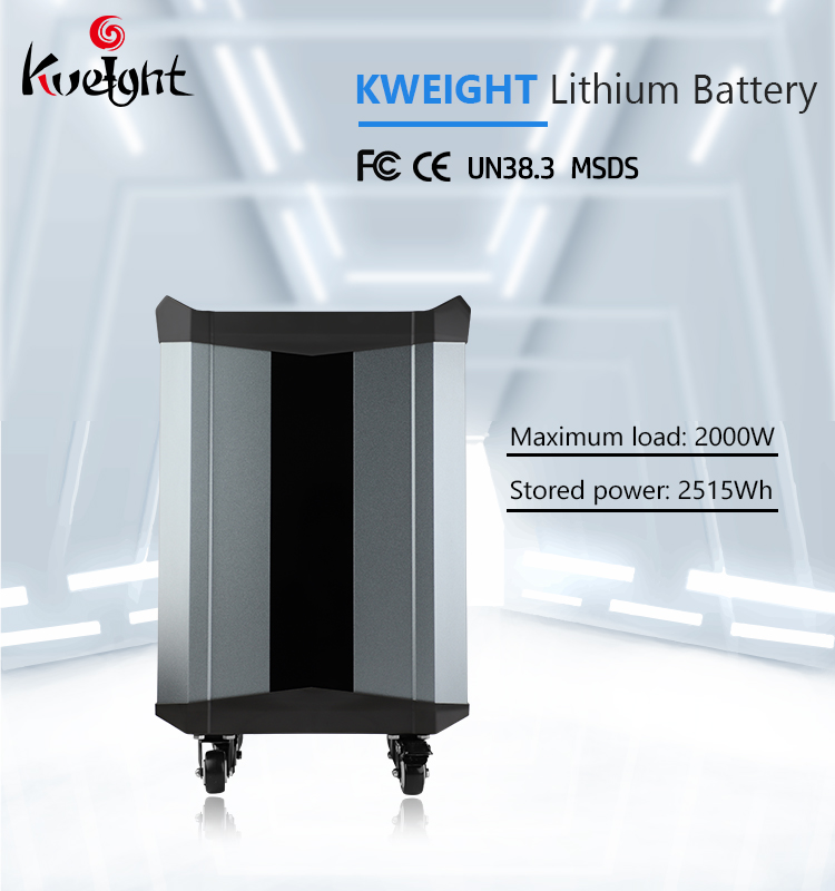 Movable BMS 2500Wh Solar Power Station 2000W Output Backup Power Supply