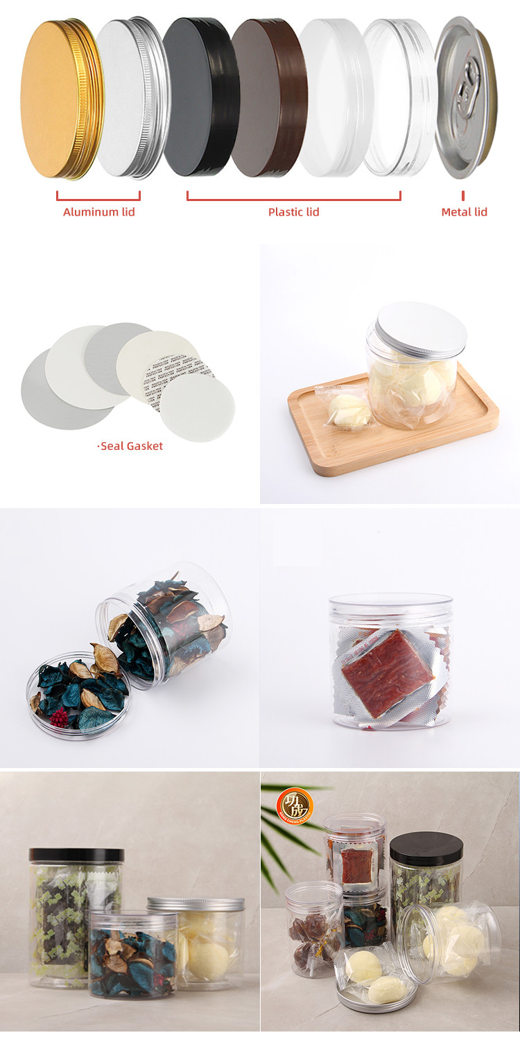 Empty Pet Chocolate Candy Cookie Jar Plastic Chocolate Jar With Aluminum Lid