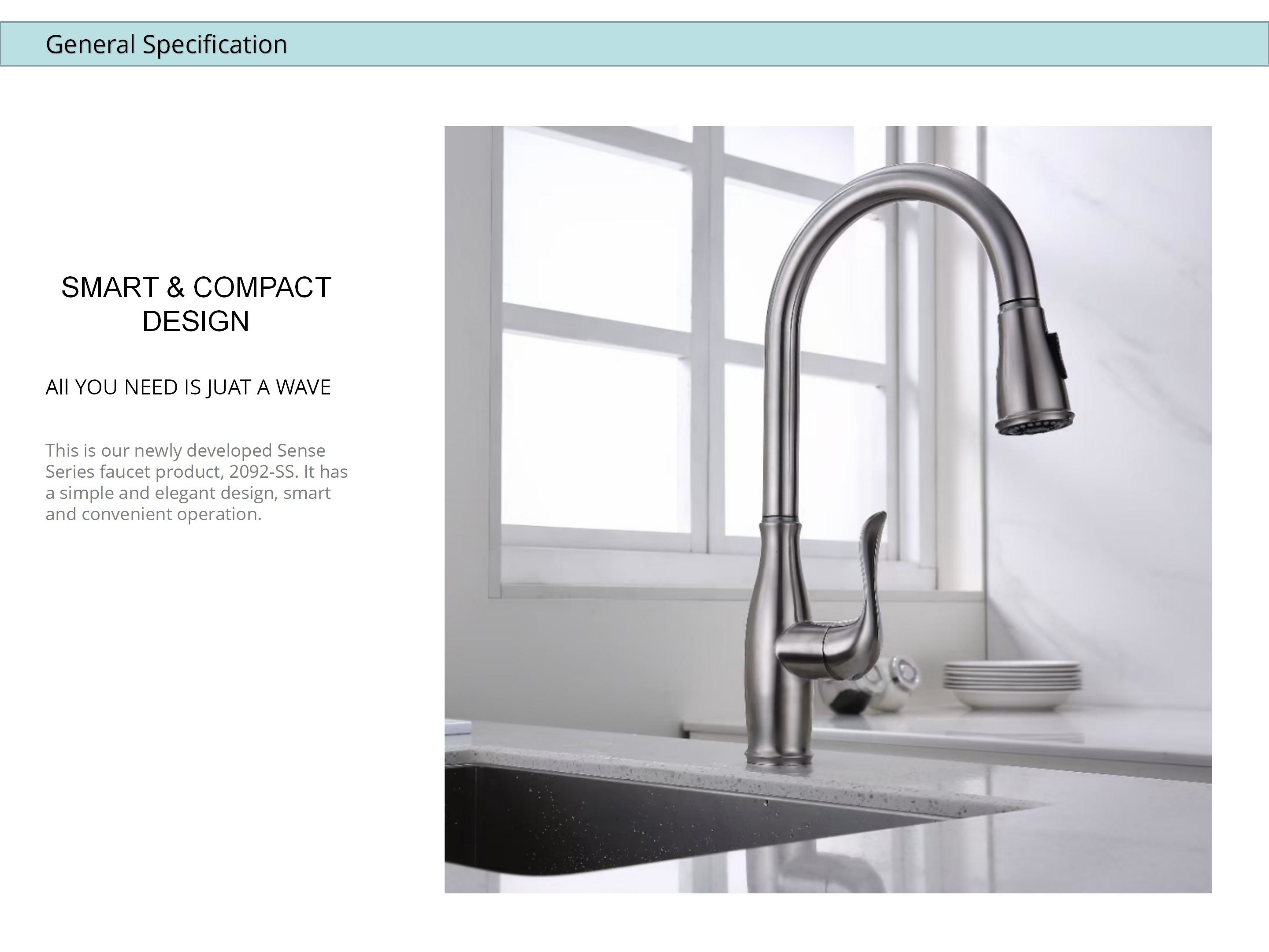 CUPC Hose Touchless Kitchen Faucet Brushed Nickel