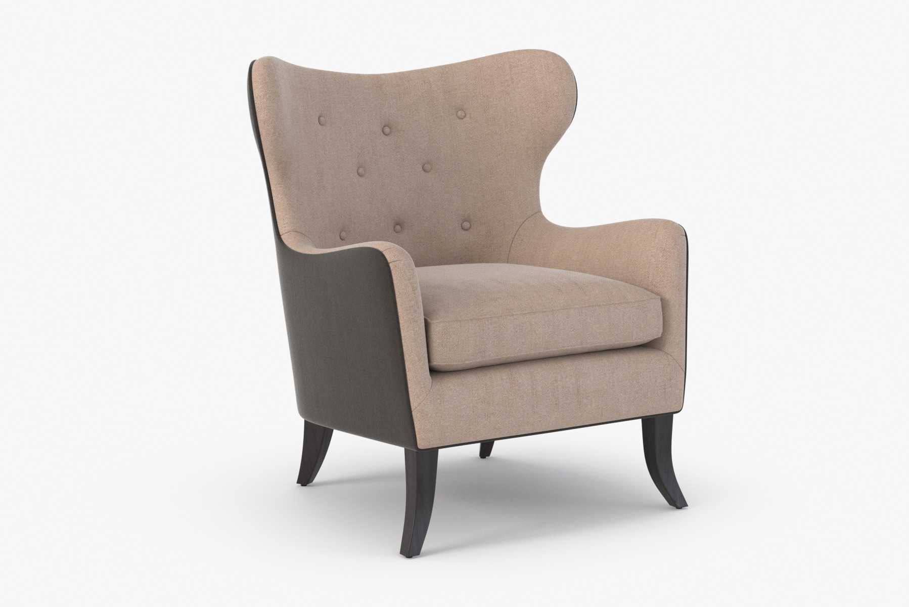 Modern Hotel Room Fabric Chair With Wood Frame 40cm Seat Height