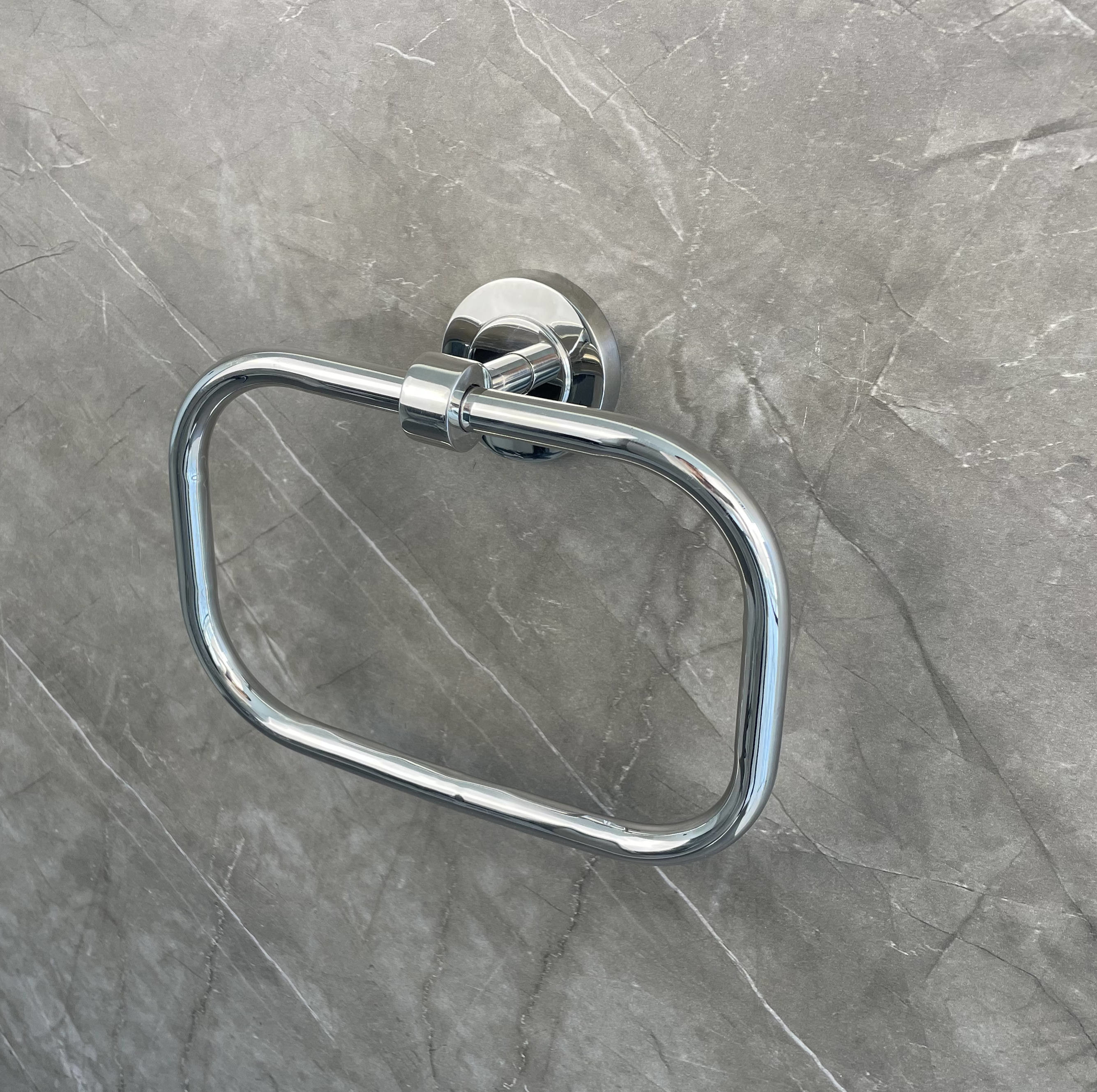 Modern Square Bathroom Towel Rings Sus 304 Stainless Steel Bathroom Hanger Wall Mount