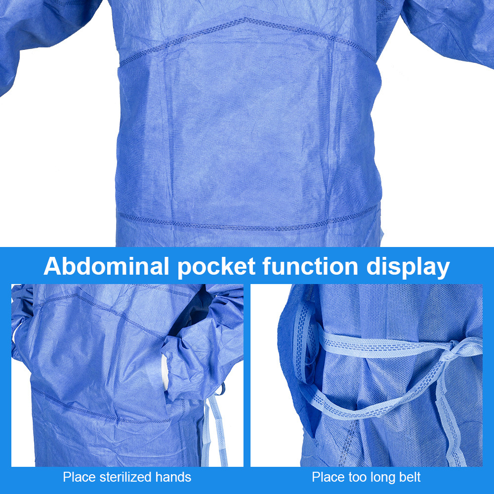 SMS Three Layer Medical Disposable Gowns