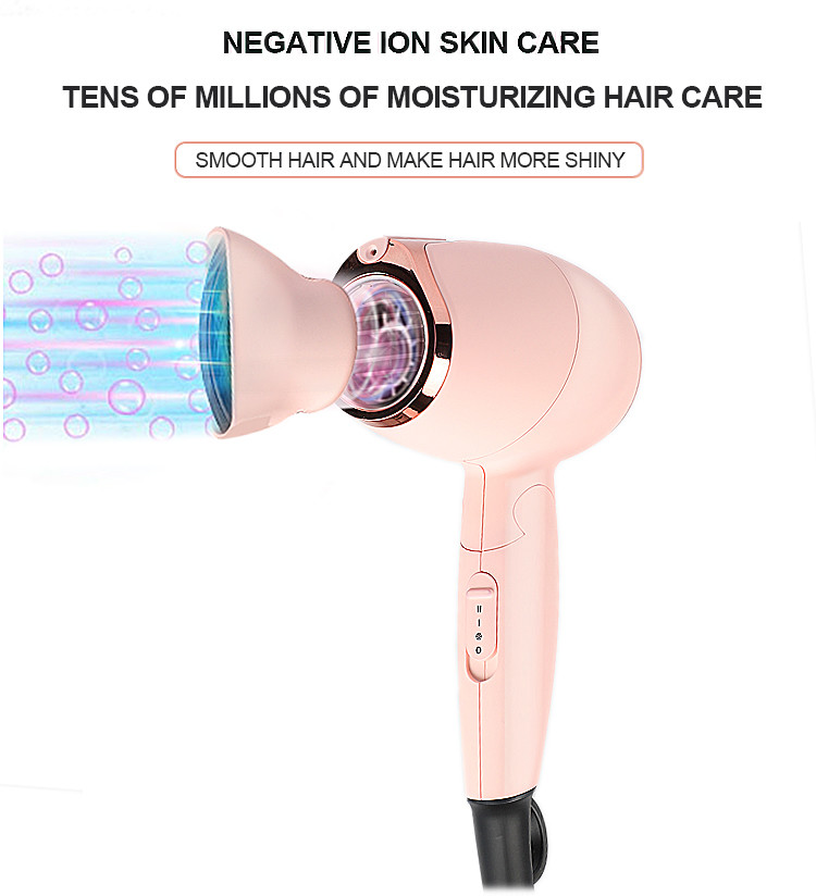 50/60Hz Hair Blow Dryer , Portable 1200W Negative Ion Hair Dryer