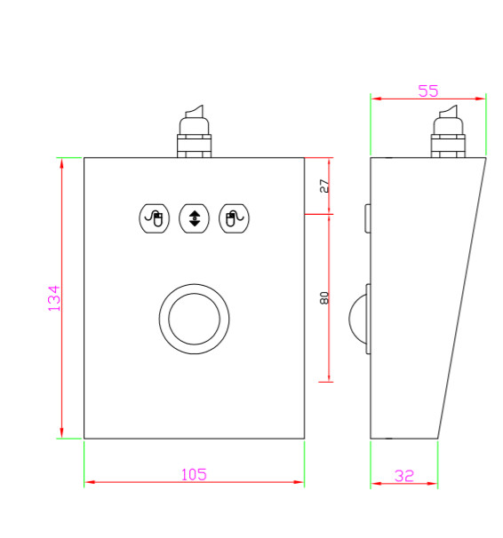 Usb Interface Trackball Pointing Device Water Proof For Industrial Equipment