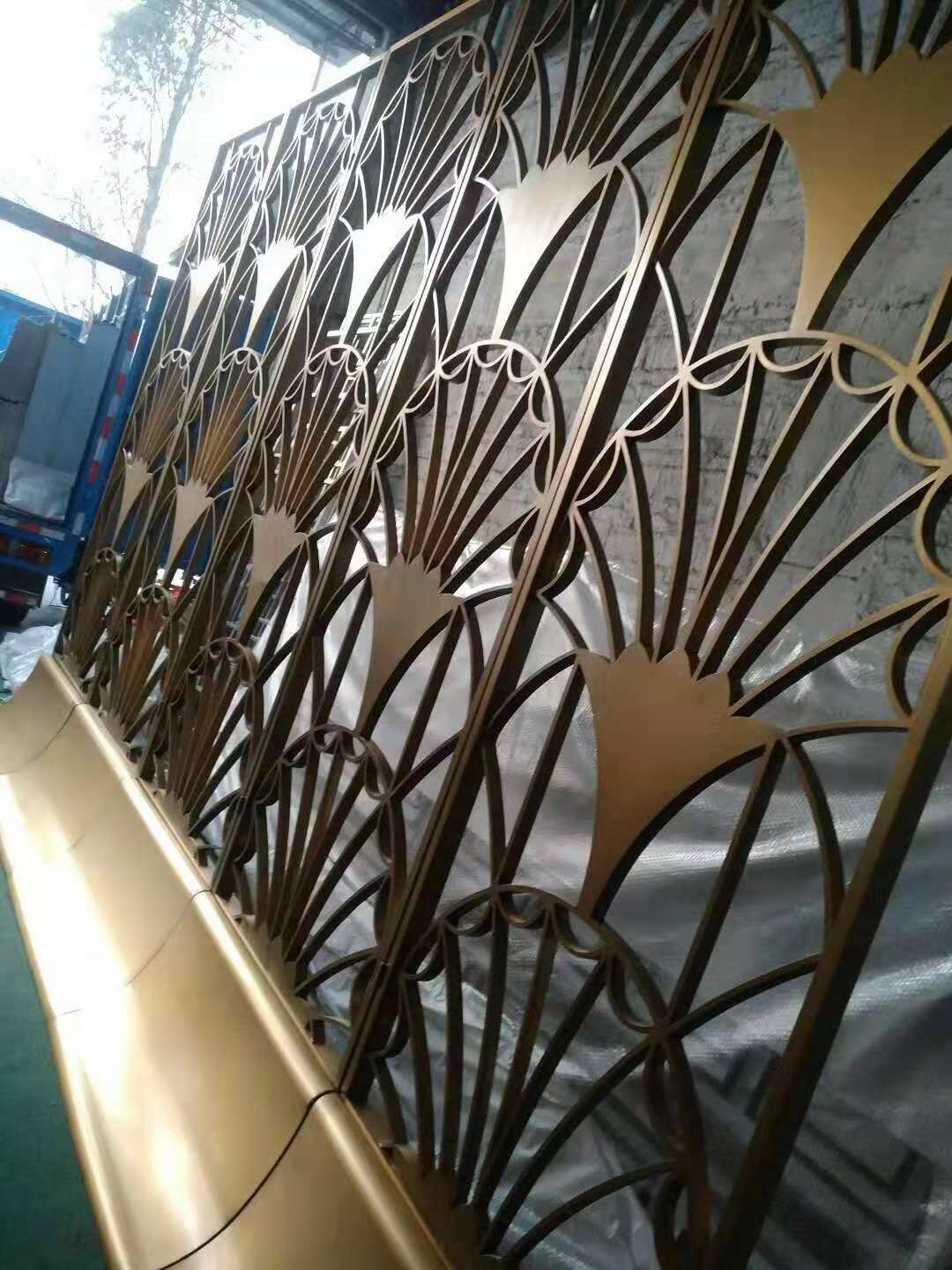 Bronze Metal Laser Cut Panels For Hotels Villa Lobby Interior Decoration