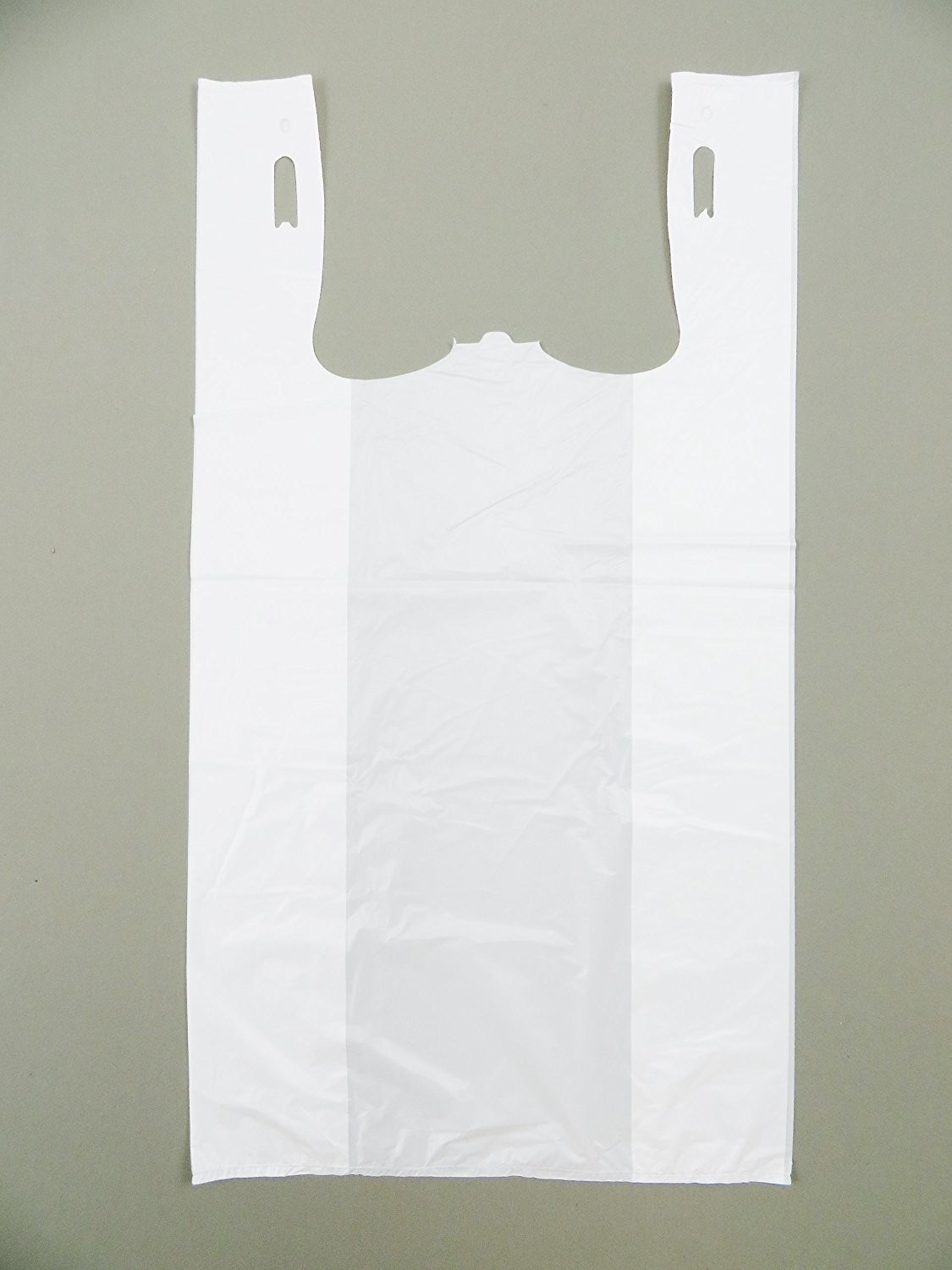 Plastic Bag-WHITE Plain Embossed T Shirt Bag 13 mic - 100 bags/bundles , HDPE material