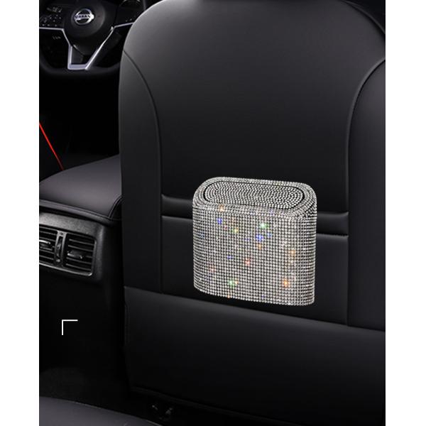 Shiny New Car Hanging Garbage Collection Dual Purpose Portable Diamond-encrusted Trash Can