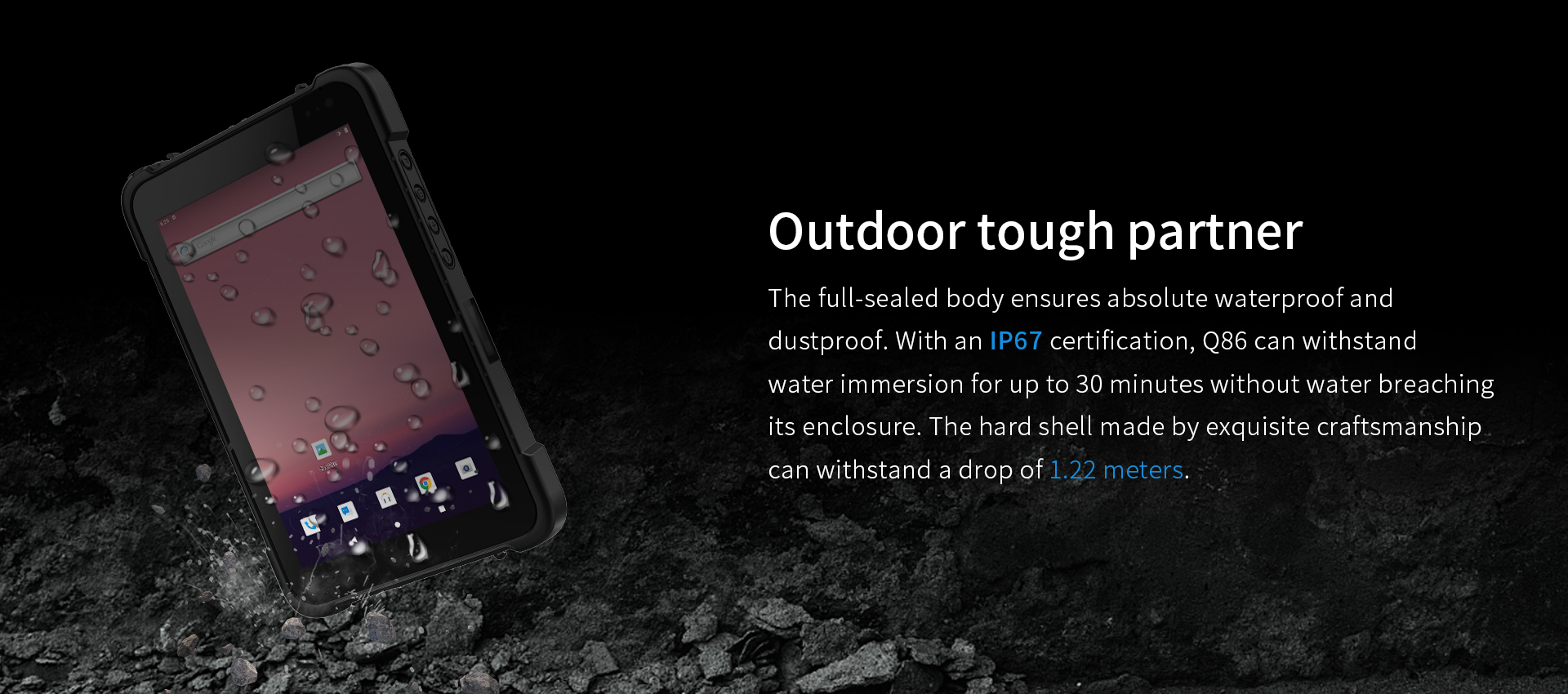 8-inch EM-Q86 Rugged Tablet PC Android 10 4GB Qualcomm 64GB Waterproof 1-Year Warrant