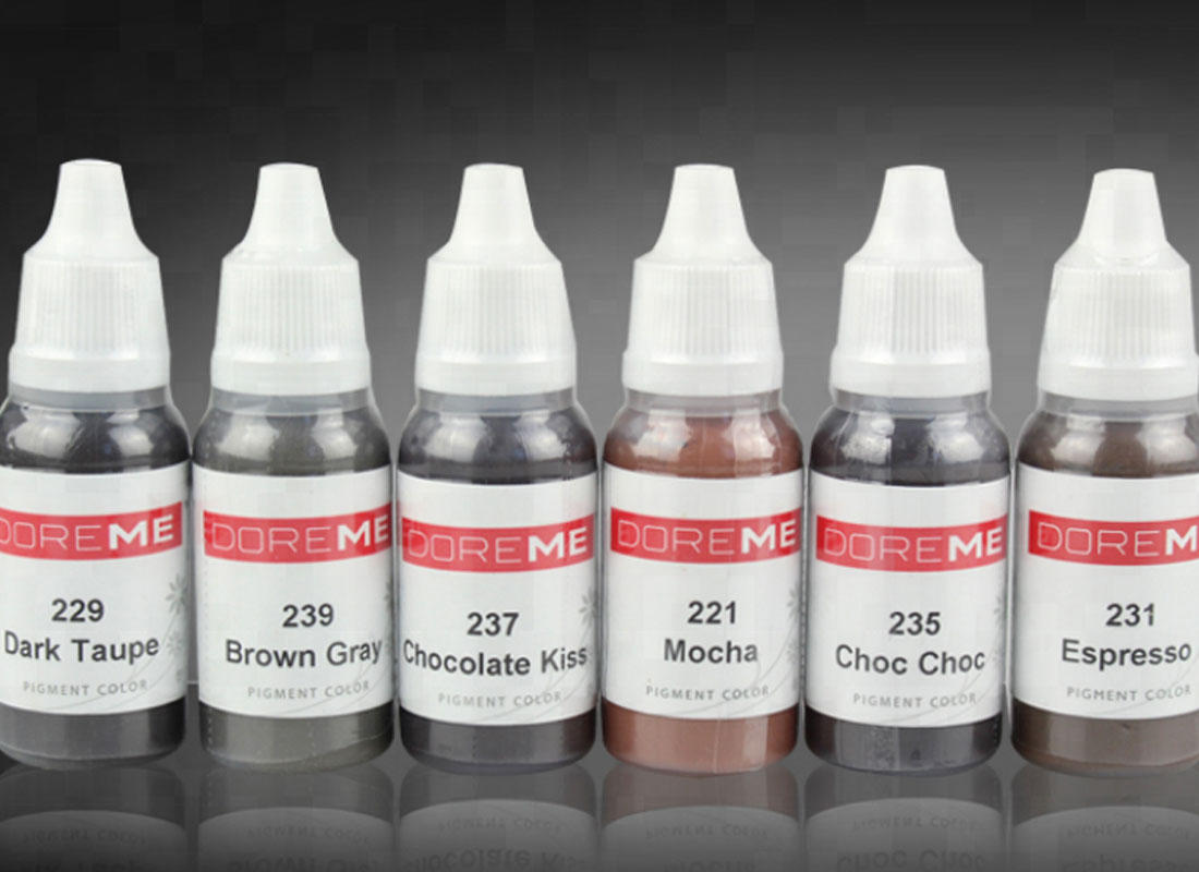 Original Doreme Permanent Makeup Pigments / Permanent Tattoo Makeup Ink For Eyebrow Eye Lips Non - Toxic