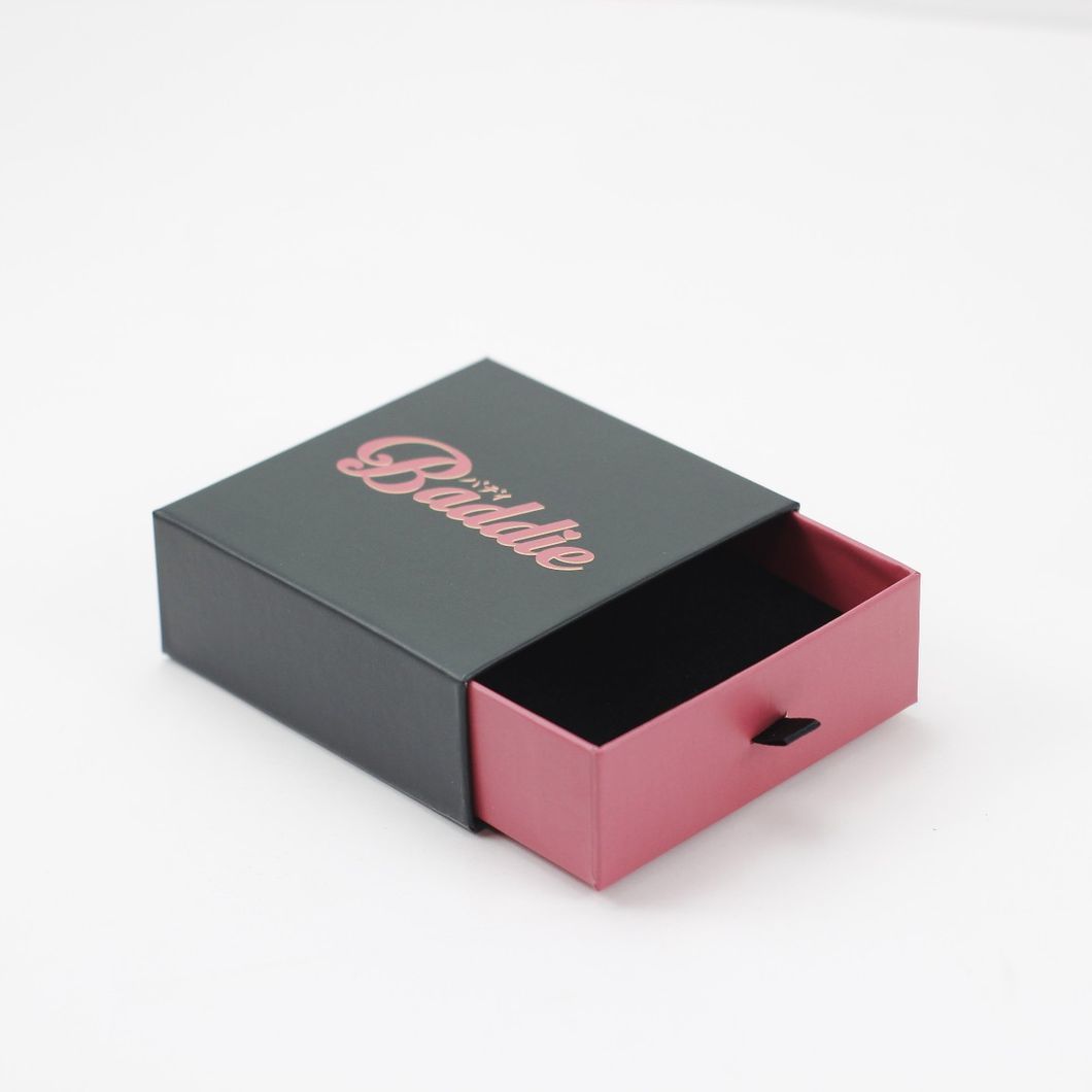 Foam Insert Lid and Base Cardboard Paper Packaging Gift Box, Luxury Ring Necklace Jewelry Box