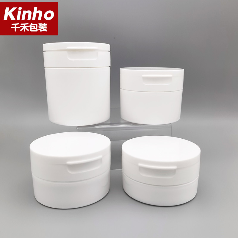 35-100g PP Cosmetic Jar Flip Cap Mirror Loose Powder Case With Puff For Face Cream