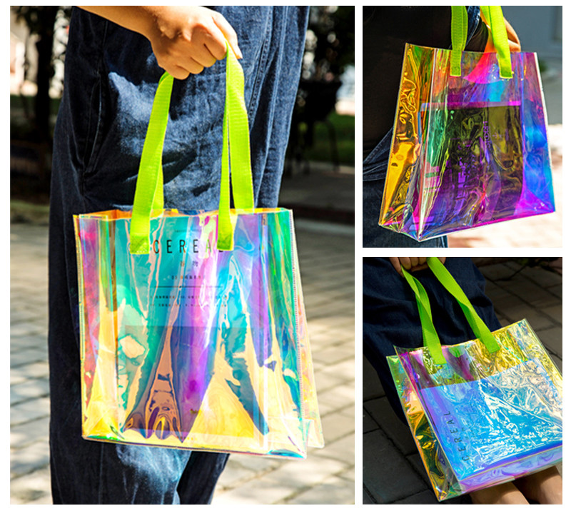 Customized Luxury Transparent Shoulder PVC Handbags