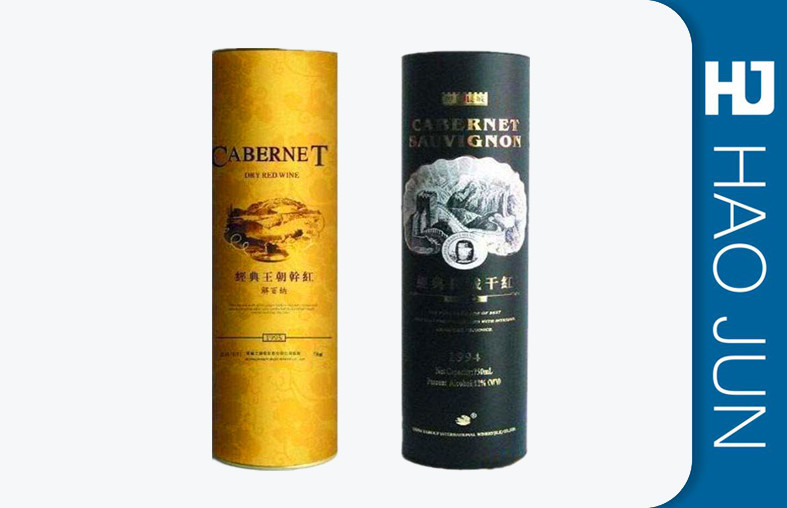Biodegradable Cardboard Wine Tubes Package With Glossy Lamination Surface