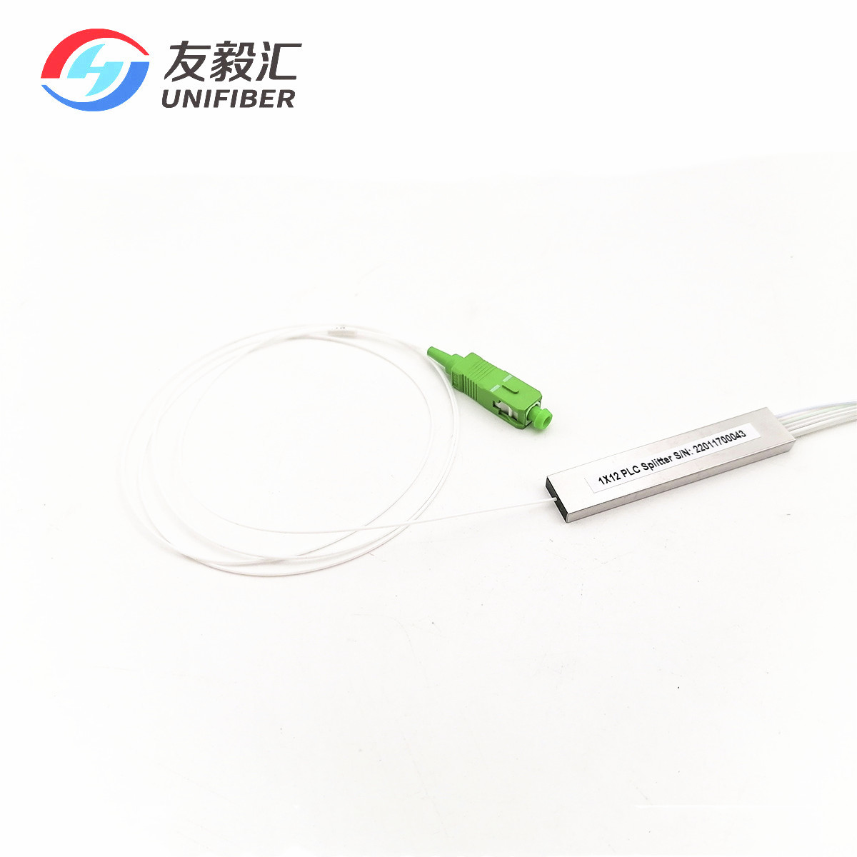 1x12 Optical PLC Splitter SC APC G657A2 Steel Tube Low PDL