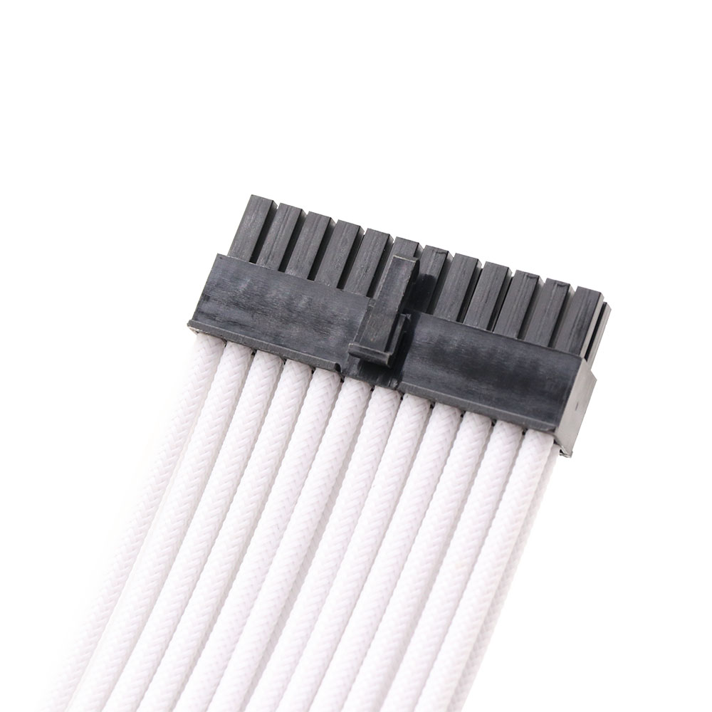 Arc Extension cable kits ATX 24pin*2 4+4Pin EPS*1 pcie 8pin (6pin 2pin)PCIE*2 Sleeved Power Supply Extension Cable white