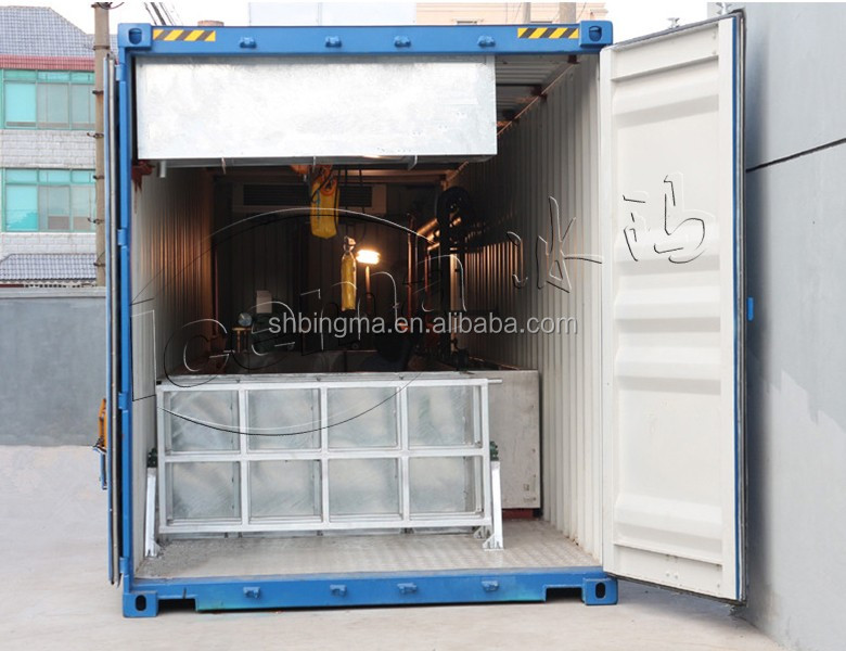 2000 KG TECUMSEH Compressor 15 Ton Container Block Ice Machine with Mobile Plant