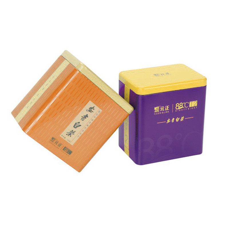 Customized Square Tea Tins Loose Leaf Tea Containers With Metal Lid
