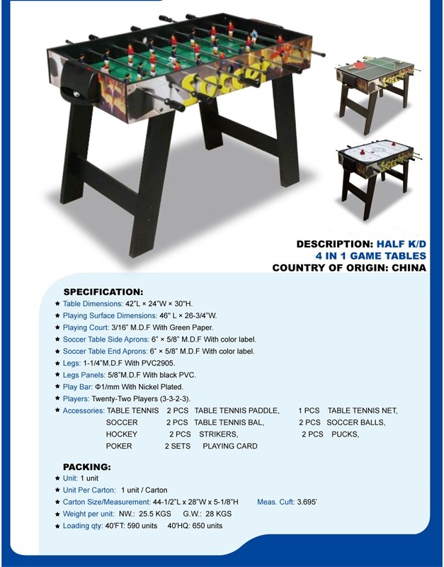 48 Inches Multi Game Table Indoor Use Air Hockey Pool Table For Family