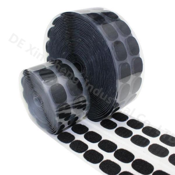 Customized Shape Round Square Heavy Duty Back Glue Self Adhesive Hook And Loop Magic Strap/ Coin/ Dots