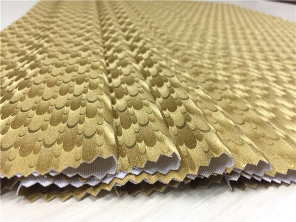 Fashion Ladies Coat Polyurethane Synthetic Leather 0.5mm Gold Pearlied Peacock