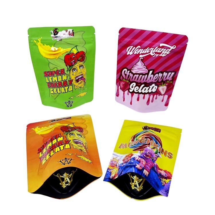 Minfly Digital Printing Custom Aluminum Foil Resealable Stand Up Smell Proof Zipper Mylar Packaging Pouch Bags For Food