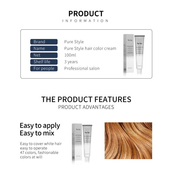 Wholesale Salon Use Free Samples Permanent Professional Hair Dye Cream OEM