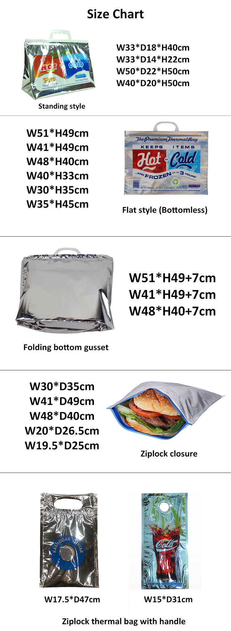 30lbs Hot And Cold Insulated Bags , Aluminum Foil Takeaway Carrier Bags