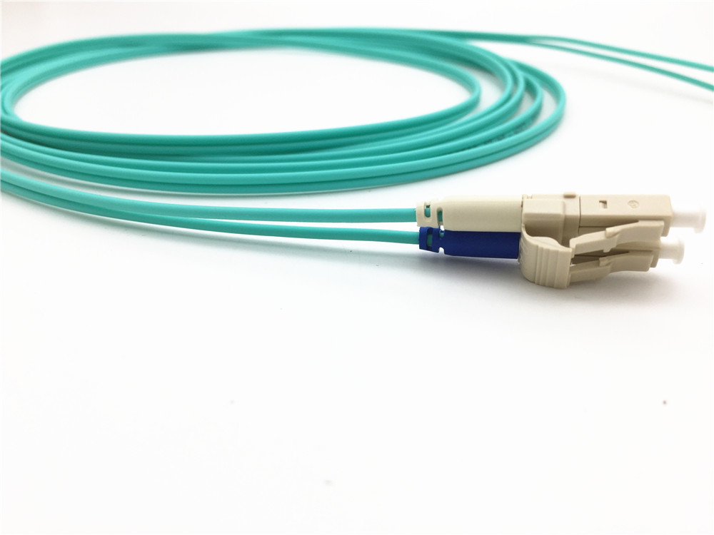 LC-LC Duplex OM3 2.0mm Aqua LSZH Fiber Optic Patch Leads