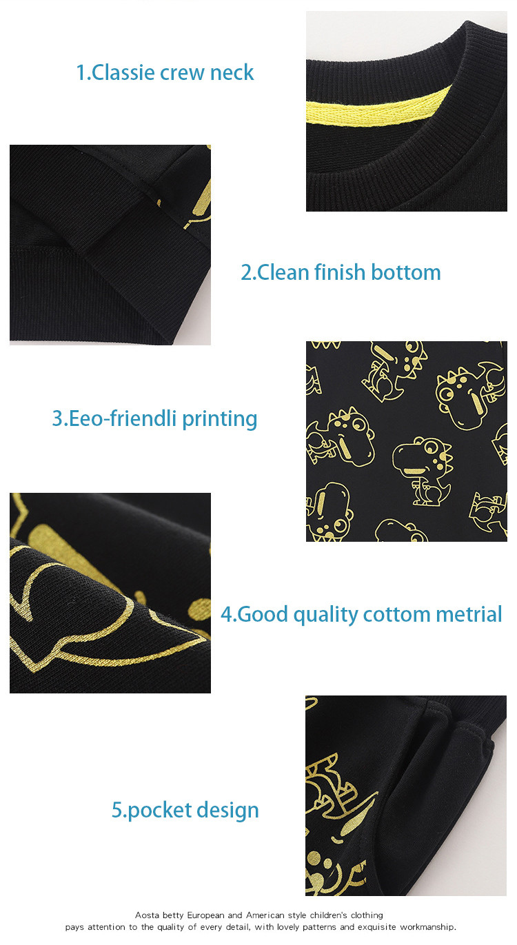Hot Sale Toddler Boy Suit Clothes 100% Cotton Kids Clothing Fleece Sweatshirt Two Piece Sets Toddler boy clothing sets