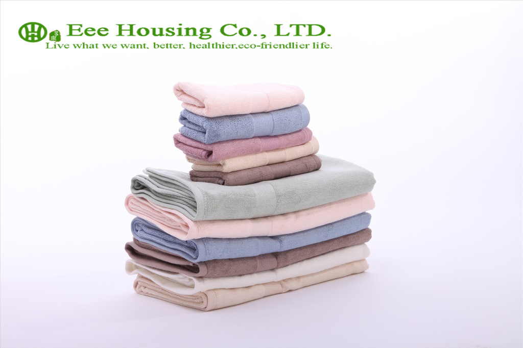 100% Plain Bamboo Fiber Tower, Eco-friendly and Anti-Bacterial, 34cm*76cm,Blue/ Green/Pink/ khaki