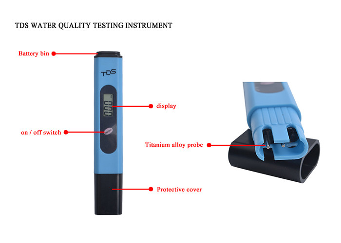 Digital Tds Meter Reading For Drinking Water , Dissolved Solids Meter High Accuracy