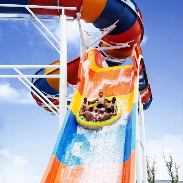 Galvanized Carbon Steel / Fiberglass Structure Tantrum Valley Water Slides For Family Games