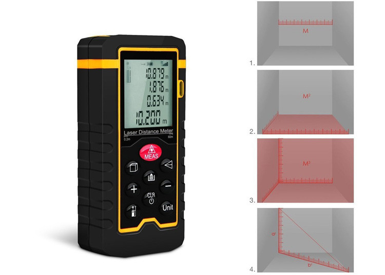 Versatile Digital Laser Distance Meter 100m Volume Laser Measuring Meter