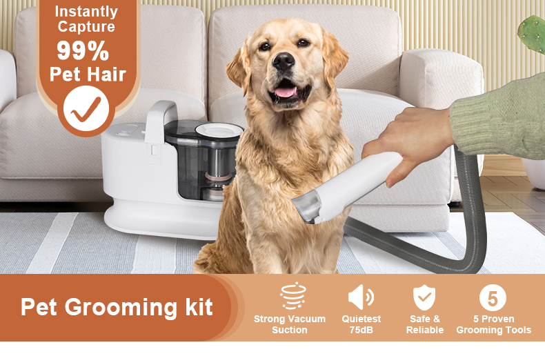 Pet Hair Remover Brush for Grooming Cats and Dogs Clippers Blades Dust Bag Included