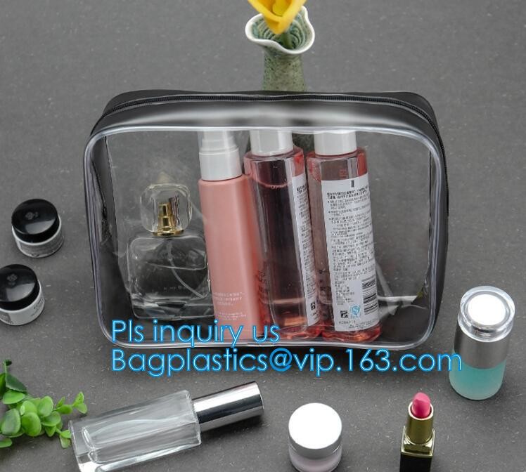 Bulk ladies travel pvc clear promotion make up bag, Toilet Towel Packaging Custom Clear Plastic PVC Travel Cosmetic Bag