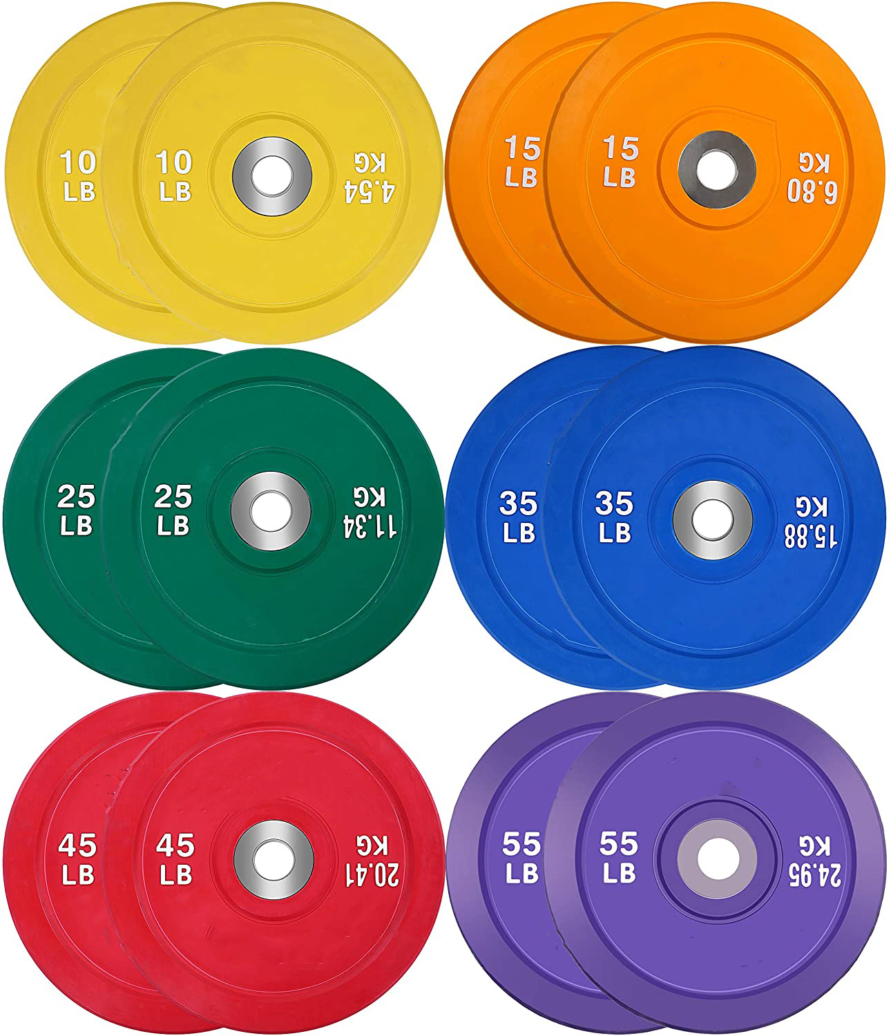 45 Lb 50kgs Cast Iron Barbell And Dumbbell Set Pair Bumper Plate Fitness Exercise
