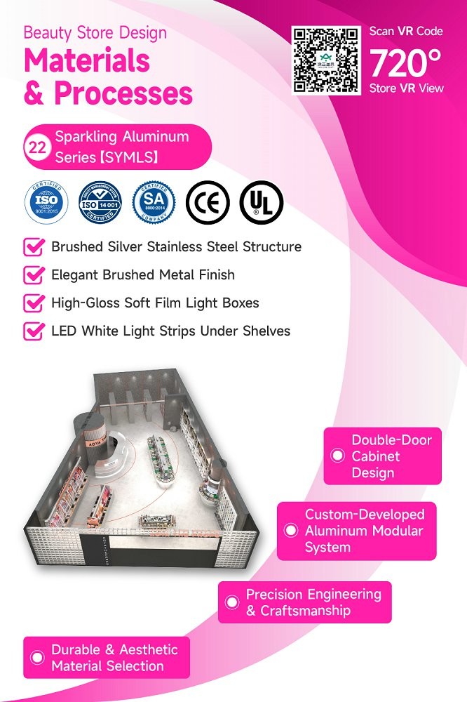 22-SYMLS Beauty Store Design With Shining Mold Aluminum Series