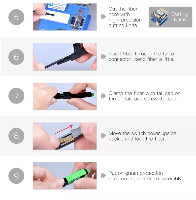 Fiber Optic Fast Connector SC UPC For FTTH Drop Cable Field Termination