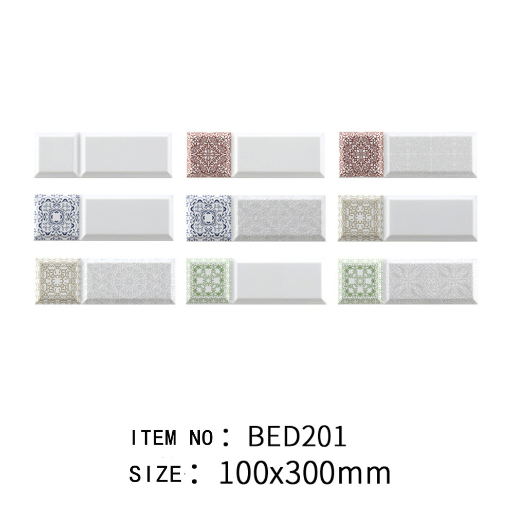 10×30cm Vintage Pattern,Stylish Indoor Porcelain And Ceramic Wall Tiles For Backsplash And Canteen