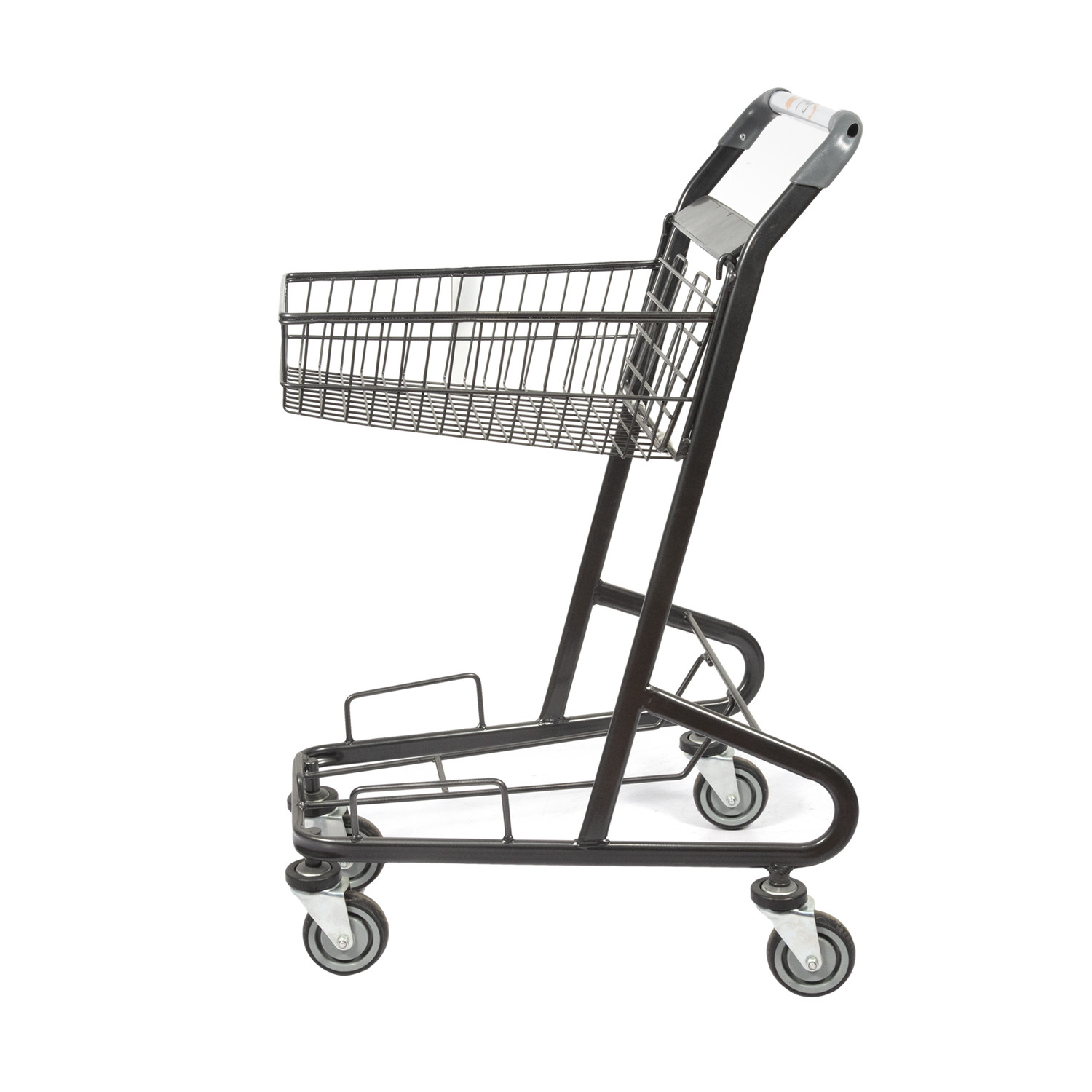 Double Layer Shopping Basket Trolley 45L Basket Supermarket Metal Grocery Cart