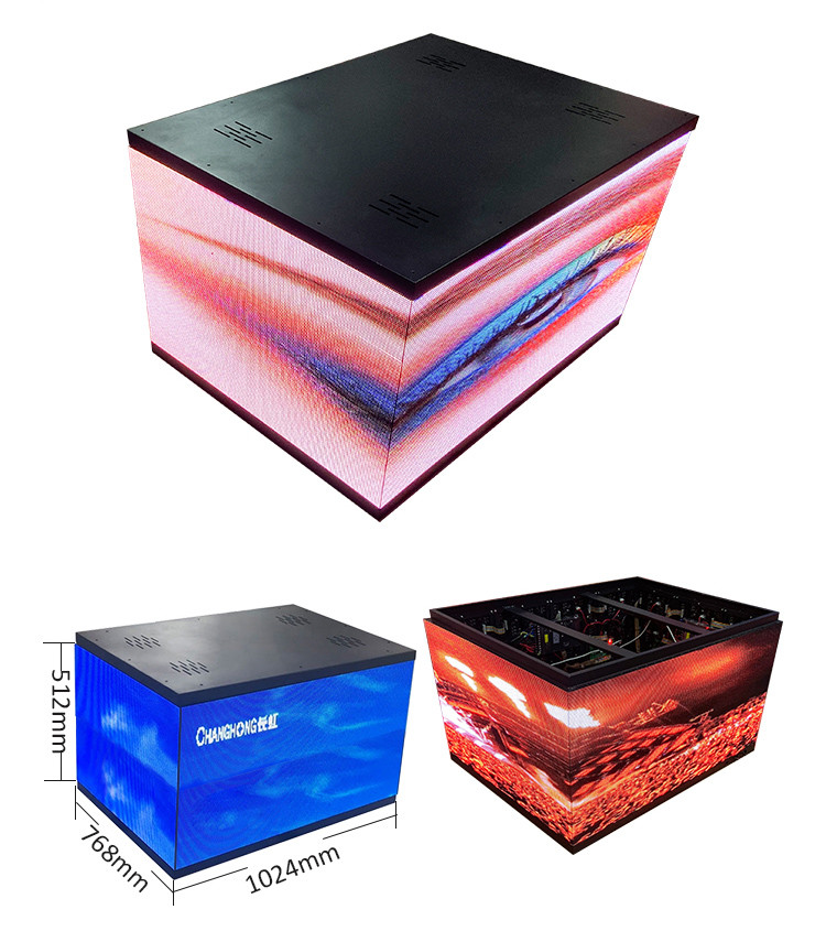 Irregular Shape Cube Magic Square P4 Flexible Led Screen