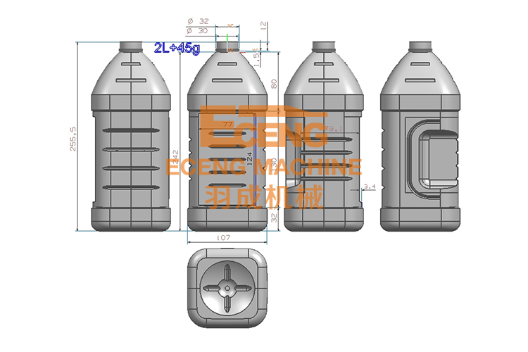 2000ml High Speed PET Stretch Blow Molding Machine 12000BPH