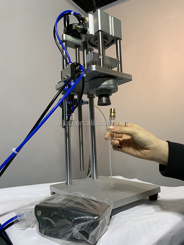 Manual Hand Pneumatic Pedal Control Pneumatic Perfume Crimping Machine Glass Perfume Bottle Capper Perfume Crimping Cool
