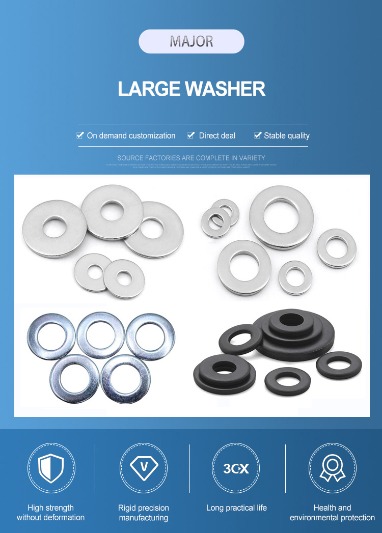 100% Inspection Flat Washer DIN125 Made of Spring Steel for M4 M5 M6 M10 M14 Sizes